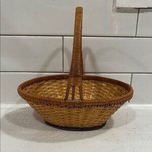 Vintage Woven Basket with Handle
